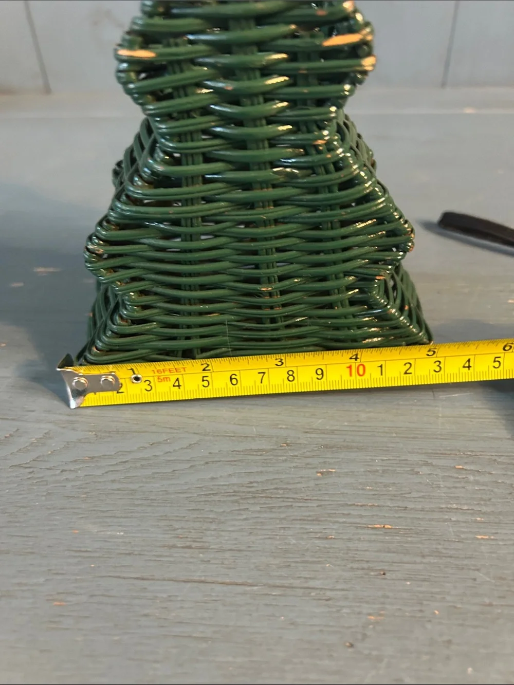 Dark Green Woven Wicker Tree Basket - Christmas Decor